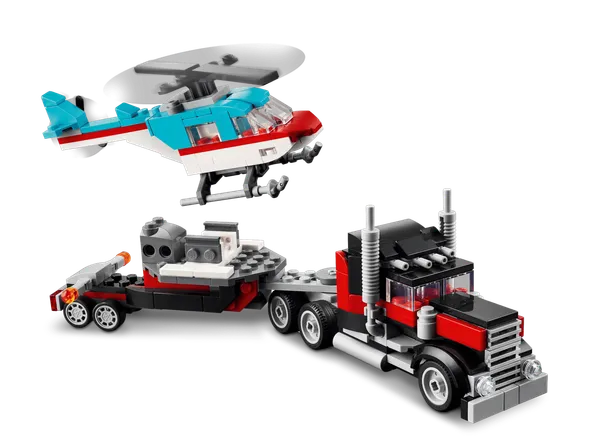 Flatbed Truck with Helicopter — 3