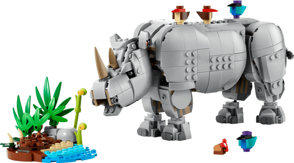 Wild Animals: Majestic Rhino with Birds — 2