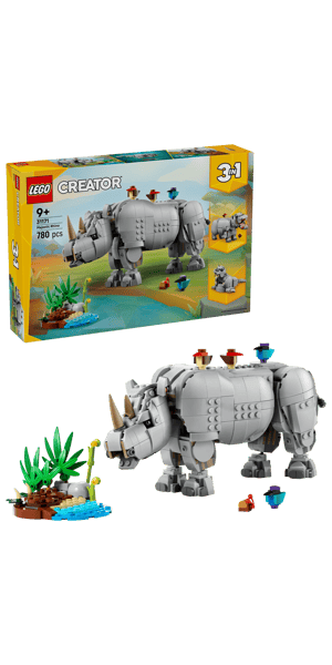Wild Animals: Majestic Rhino with Birds — 1