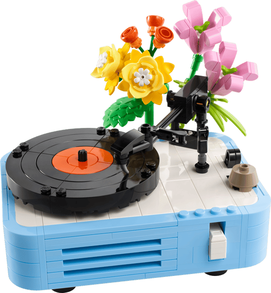 Record Player with Flowers — 2