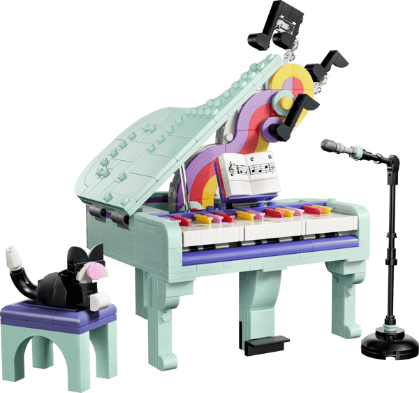 Music Decor Piano with Cat — 2