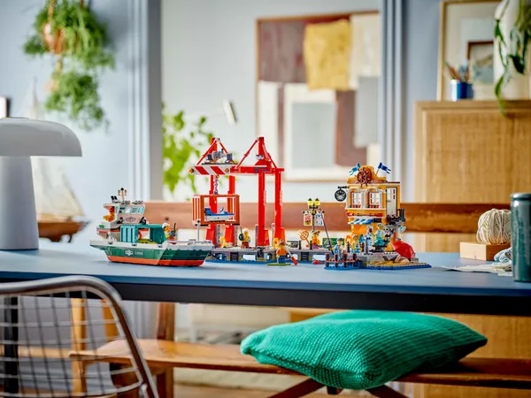 Seaside Harbor with Cargo Ship — 12