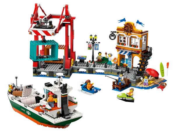 Seaside Harbor with Cargo Ship — 3
