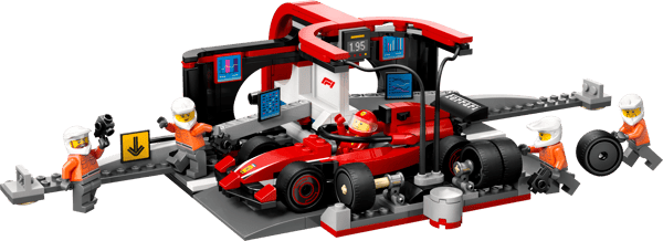 F1 Pit Stop & Pit Crew with Ferrari Car — 2
