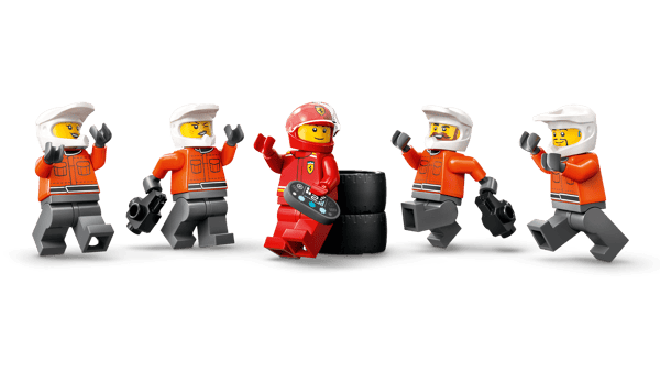F1 Pit Stop & Pit Crew with Ferrari Car — 6