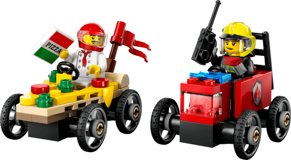 Pizza vs. Fire Truck Race Car Pack — 2
