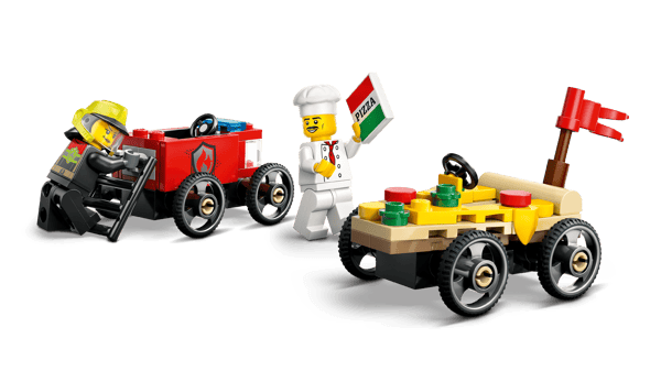 Pizza vs. Fire Truck Race Car Pack — 3