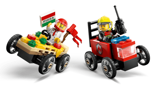Pizza vs. Fire Truck Race Car Pack — 4