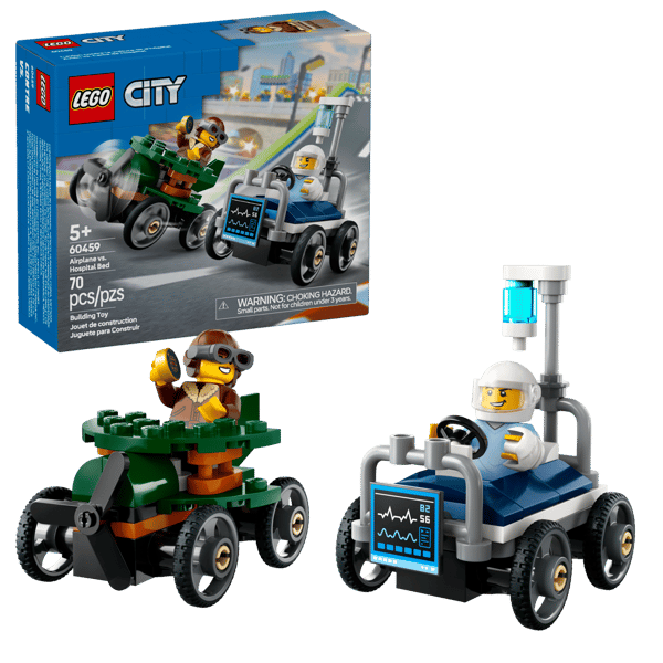 Airplane vs. Hospital Bed Race Car Pack