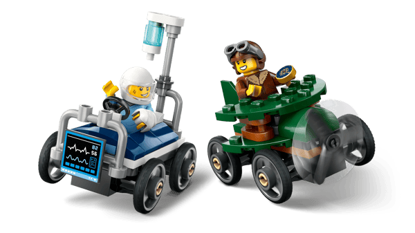 Airplane vs. Hospital Bed Race Car Pack — 4