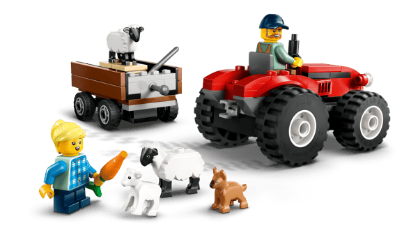 Red Farm Tractor with Trailer & Sheep — 3