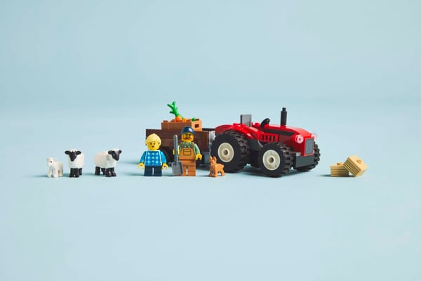 Red Farm Tractor with Trailer & Sheep — 7