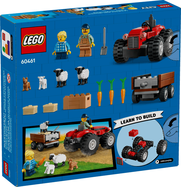 Red Farm Tractor with Trailer & Sheep — 8