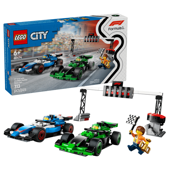 F1 Grid with VCARB & Sauber Race Cars