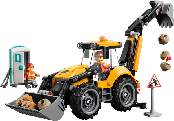 Yellow Backhoe Loader — 2