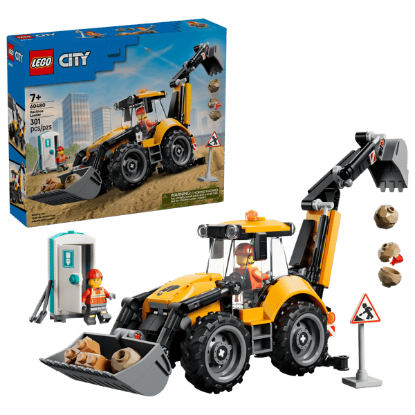 Yellow Backhoe Loader — 1