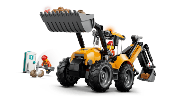 Yellow Backhoe Loader — 5