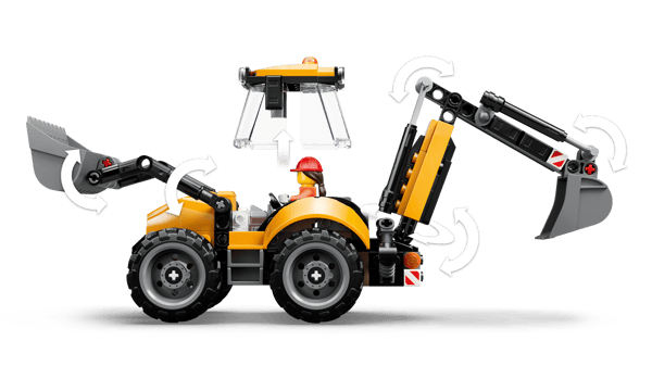 Yellow Backhoe Loader — 6