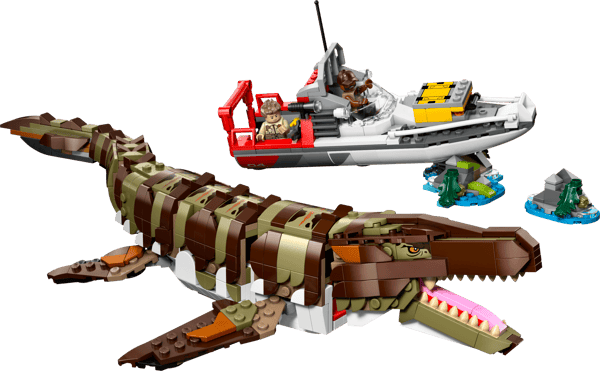 Brick-Built Mosasaurus Boat Mission — 2